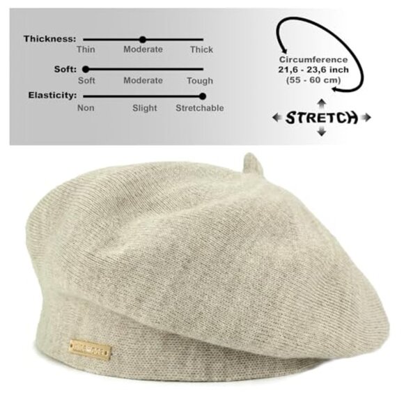 Wool Angora Beret Fleece Lined French Paris Hat Chic Retro Winter main image 4